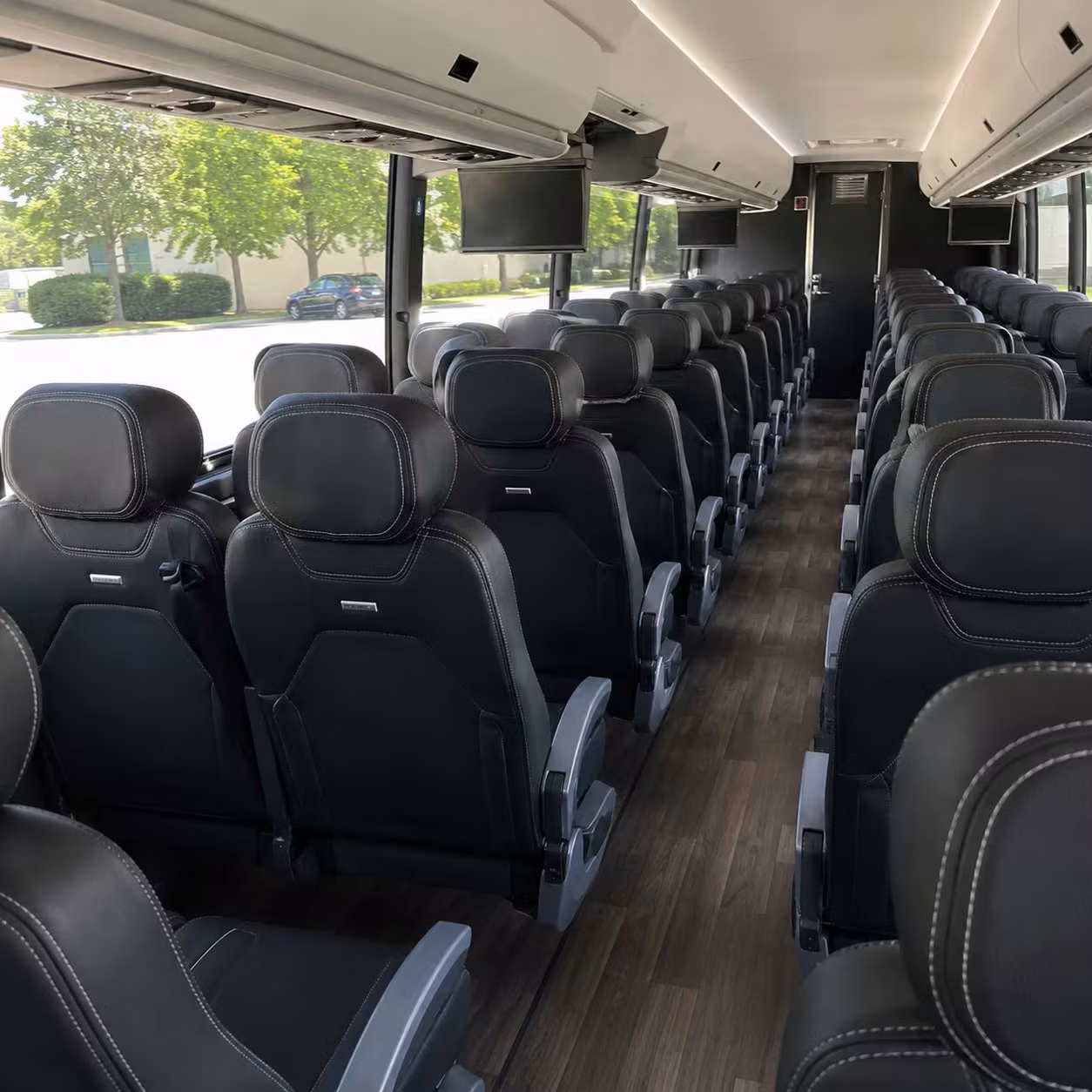 56 passenger charter bus inside